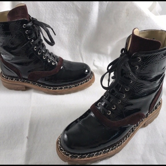 CHANEL Shoes - 🦋Chanel CC LOGO Lace Up Combat Boots
